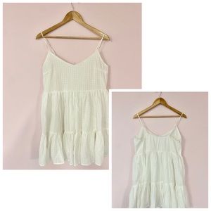 White Summer Mini Dress, US Large